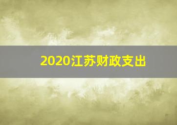 2020江苏财政支出