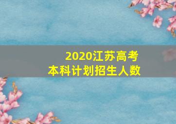 2020江苏高考本科计划招生人数