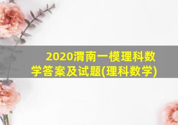 2020渭南一模理科数学答案及试题(理科数学)