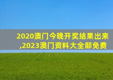 2020澳门今晚开奖结果岀来,2023澳门资料大全部免费