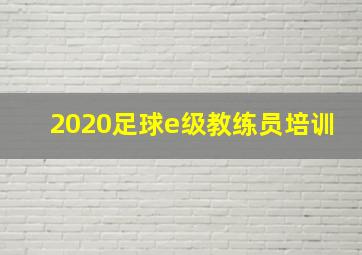 2020足球e级教练员培训