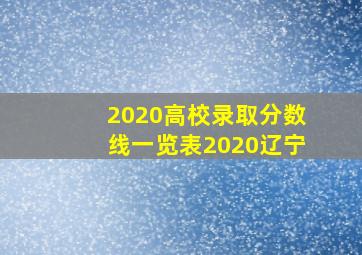 2020高校录取分数线一览表2020辽宁