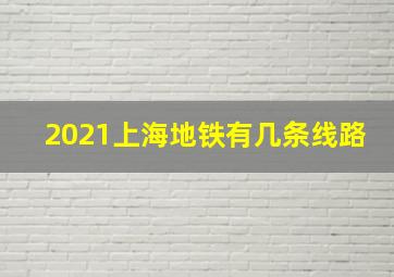 2021上海地铁有几条线路