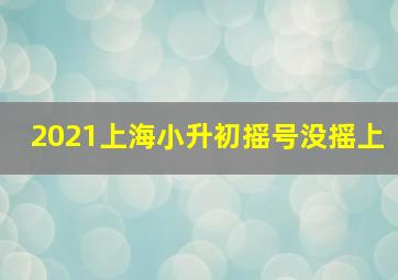 2021上海小升初摇号没摇上