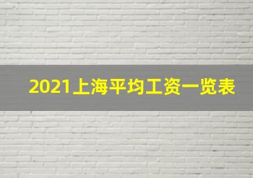 2021上海平均工资一览表