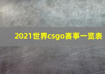 2021世界csgo赛事一览表