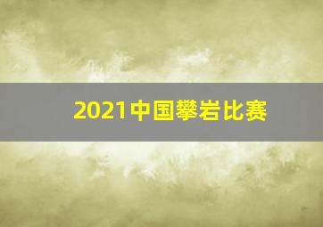 2021中国攀岩比赛