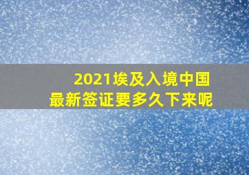 2021埃及入境中国最新签证要多久下来呢