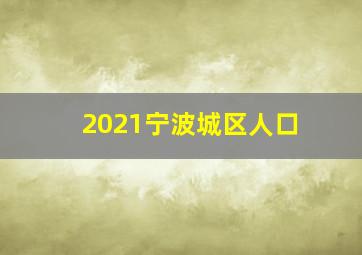 2021宁波城区人口