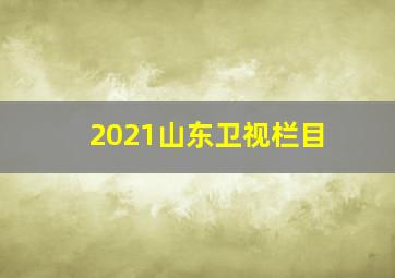 2021山东卫视栏目