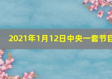 2021年1月12日中央一套节目