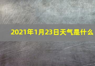 2021年1月23日天气是什么