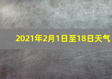 2021年2月1日至18日天气