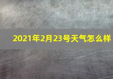 2021年2月23号天气怎么样