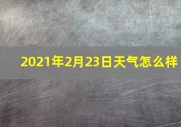 2021年2月23日天气怎么样