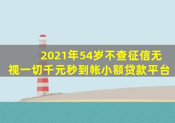 2021年54岁不查征信无视一切千元秒到帐小额贷款平台