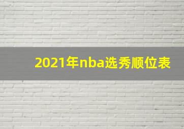 2021年nba选秀顺位表