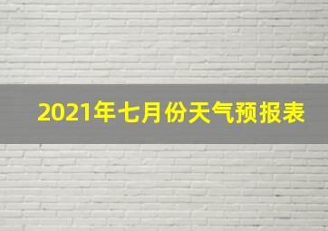 2021年七月份天气预报表