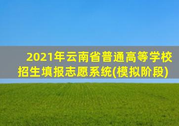 2021年云南省普通高等学校招生填报志愿系统(模拟阶段)