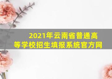 2021年云南省普通高等学校招生填报系统官方网