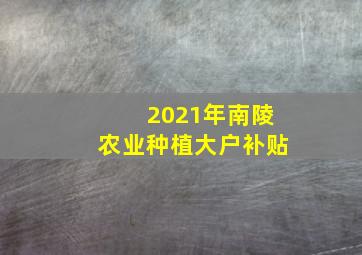 2021年南陵农业种植大户补贴