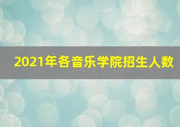 2021年各音乐学院招生人数