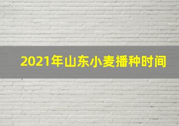 2021年山东小麦播种时间