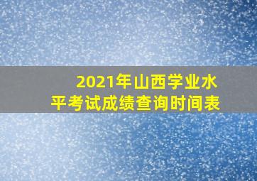 2021年山西学业水平考试成绩查询时间表