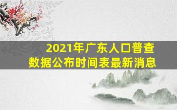 2021年广东人口普查数据公布时间表最新消息