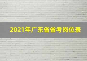 2021年广东省省考岗位表