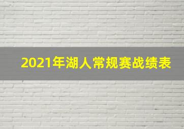 2021年湖人常规赛战绩表