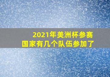 2021年美洲杯参赛国家有几个队伍参加了