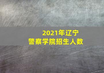 2021年辽宁警察学院招生人数