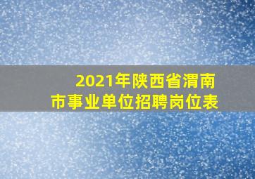 2021年陕西省渭南市事业单位招聘岗位表