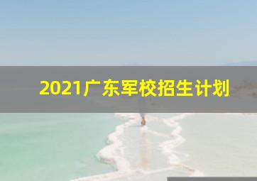 2021广东军校招生计划