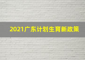 2021广东计划生育新政策