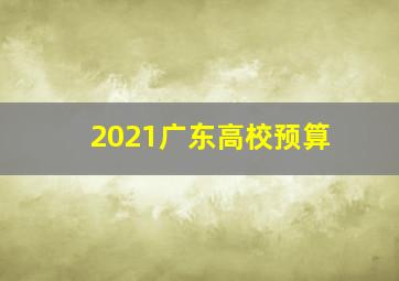 2021广东高校预算