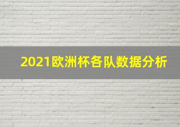 2021欧洲杯各队数据分析