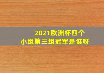 2021欧洲杯四个小组第三组冠军是谁呀