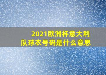 2021欧洲杯意大利队球衣号码是什么意思