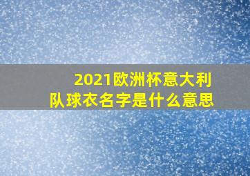 2021欧洲杯意大利队球衣名字是什么意思