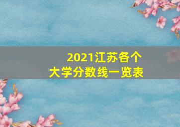 2021江苏各个大学分数线一览表