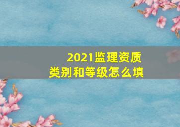 2021监理资质类别和等级怎么填