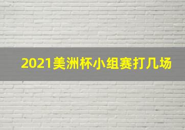 2021美洲杯小组赛打几场