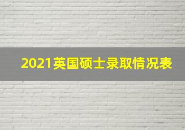 2021英国硕士录取情况表