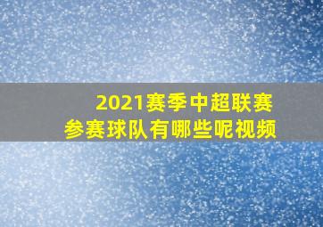 2021赛季中超联赛参赛球队有哪些呢视频