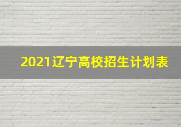 2021辽宁高校招生计划表