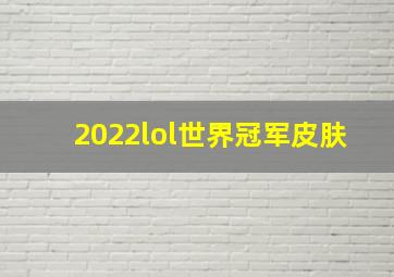 2022lol世界冠军皮肤