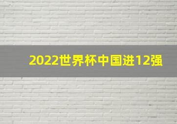 2022世界杯中国进12强