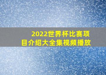 2022世界杯比赛项目介绍大全集视频播放